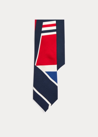 Men's Ralph Lauren Geometric-Print Silk Ties | 901786EMD